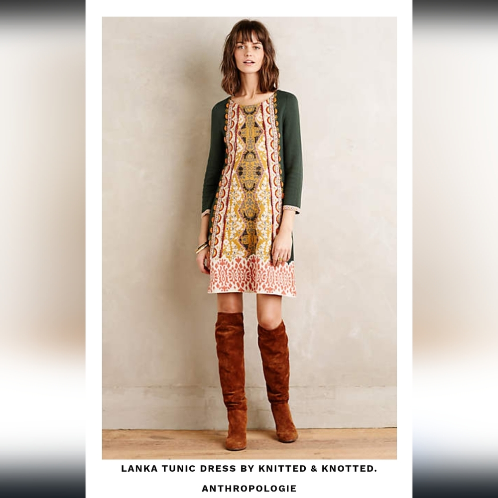 Anthropologie Knitted & Knotted Tunic Dress